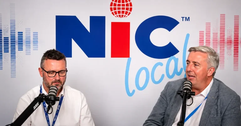 Phil Harrison and David Paulson recording Episode 3 of NIC Local's Local to Leader podcast, discussing how to avoid choosing the wrong franchise